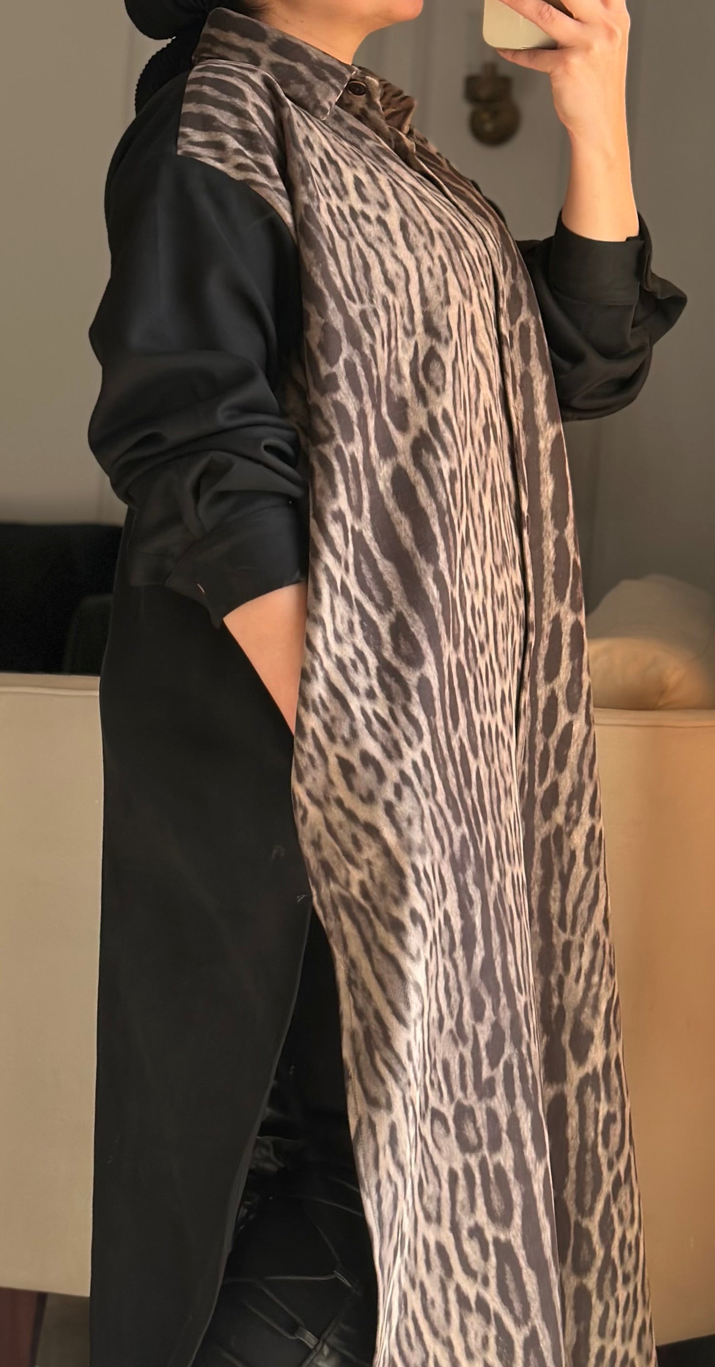 zebra shirt dress