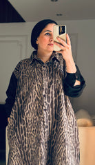 zebra shirt dress