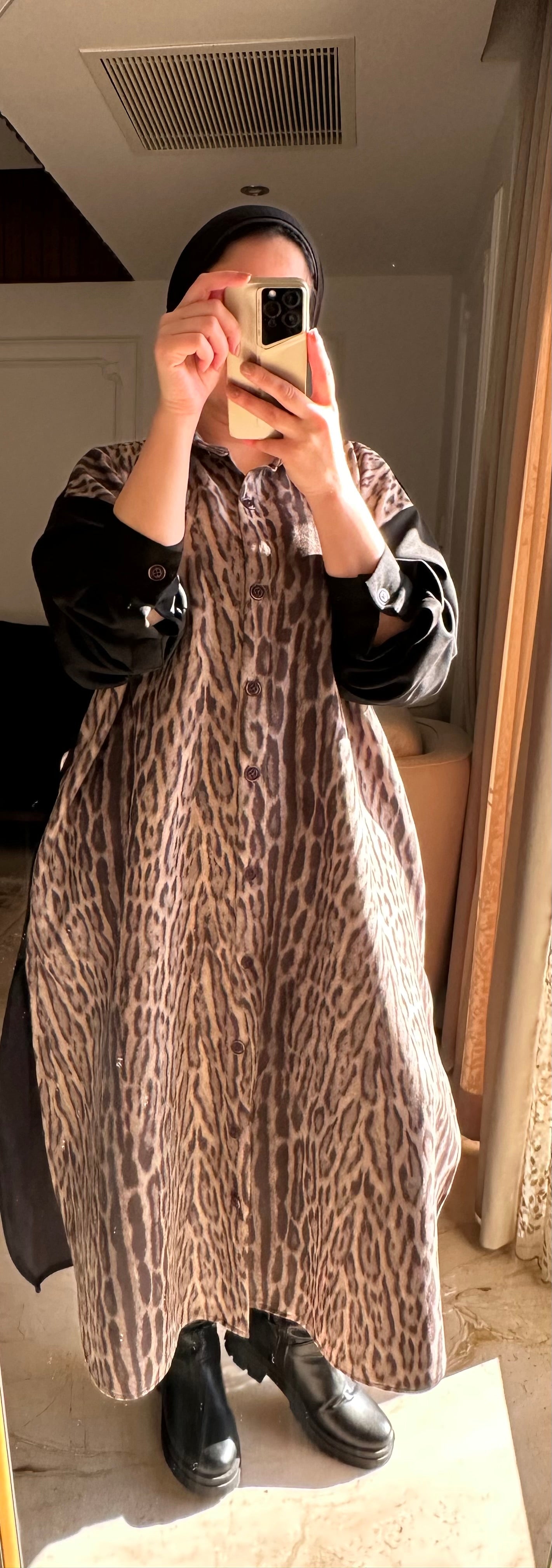 zebra shirt dress